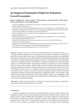 An Improved Simulation Model for Pedestrian Crowd Evacuation