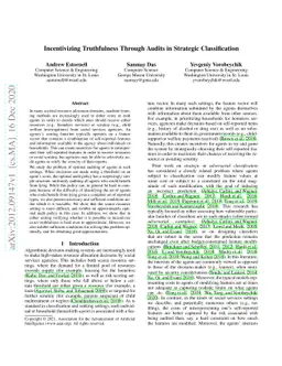 Incentivizing Truthfulness Through Audits in Strategic Classification