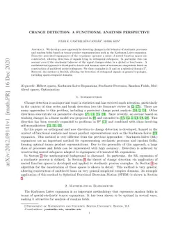 Change Detection: A functional analysis perspective