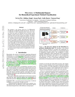 MELINDA: A Multimodal Dataset for Biomedical Experiment Method
  Classification