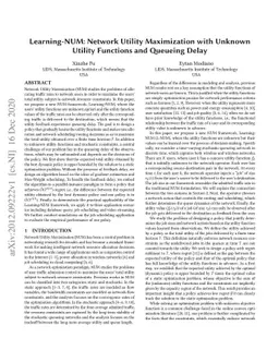 Learning-NUM: Network Utility Maximization with Unknown Utility
  Functions and Queueing Delay