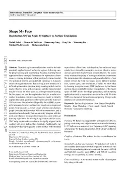 Shape My Face: Registering 3D Face Scans by Surface-to-Surface
  Translation