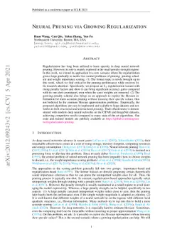 Neural Pruning via Growing Regularization