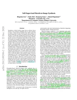 Self-Supervised Sketch-to-Image Synthesis