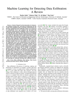 Machine Learning for Detecting Data Exfiltration: A Review