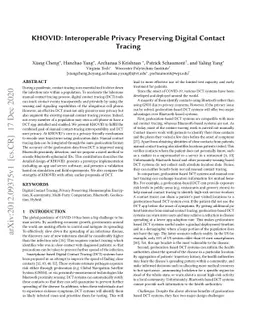 KHOVID: Interoperable Privacy Preserving Digital Contact Tracing