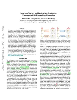 Invariant Teacher and Equivariant Student for Unsupervised 3D Human Pose
  Estimation