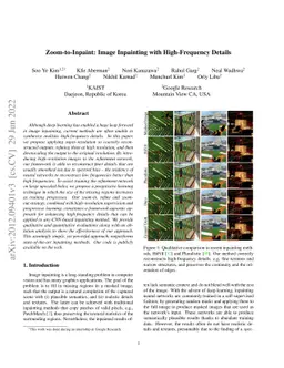 Zoom-to-Inpaint: Image Inpainting with High-Frequency Details