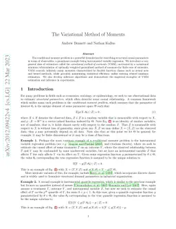 The Variational Method of Moments