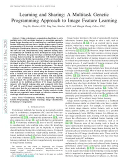 Learning and Sharing: A Multitask Genetic Programming Approach to Image
  Feature Learning