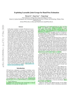 Exploiting Learnable Joint Groups for Hand Pose Estimation