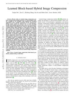 Learned Block-based Hybrid Image Compression