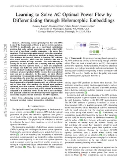 Learning to Solve AC Optimal Power Flow by Differentiating through
  Holomorphic Embeddings