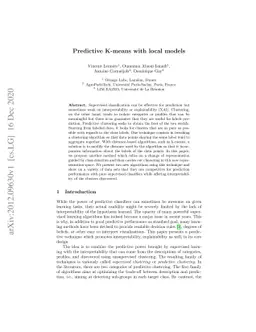 Predictive K-means with local models