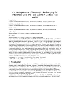 On the Importance of Diversity in Re-Sampling for Imbalanced Data and
  Rare Events in Mortality Risk Models