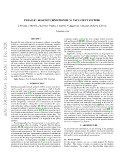 Parallel WaveNet conditioned on VAE latent vectors