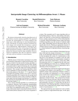 Interpretable Image Clustering via Diffeomorphism-Aware K-Means