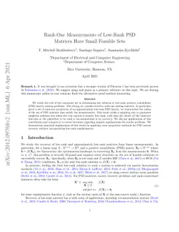 Rank-One Measurements of Low-Rank PSD Matrices Have Small Feasible Sets