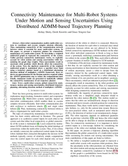 Connectivity Maintenance for Multi-Robot Systems Under Motion and
  Sensing Uncertainties Using Distributed ADMM-based Trajectory Planning