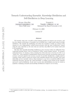 Towards Understanding Ensemble, Knowledge Distillation and
  Self-Distillation in Deep Learning