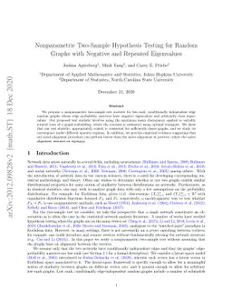 Nonparametric Two-Sample Hypothesis Testing for Random Graphs with
  Negative and Repeated Eigenvalues