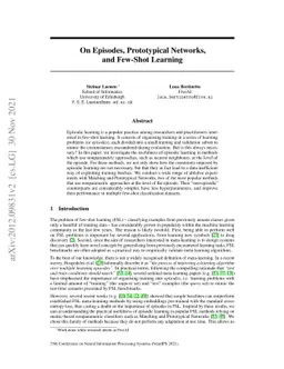 On Episodes, Prototypical Networks, and Few-shot Learning