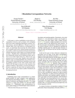 $\mathbb{X}$Resolution Correspondence Networks