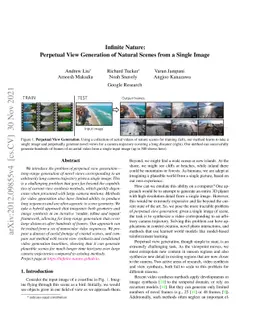 Infinite Nature: Perpetual View Generation of Natural Scenes from a
  Single Image
