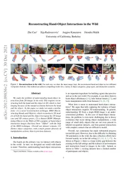 Reconstructing Hand-Object Interactions in the Wild