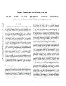 Toward Transformer-Based Object Detection