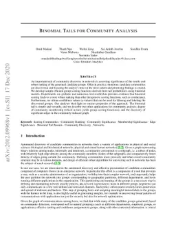 Binomial Tails for Community Analysis