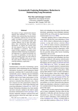Systematically Exploring Redundancy Reduction in Summarizing Long
  Documents