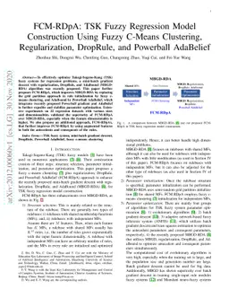 FCM-RDpA: TSK Fuzzy Regression Model Construction Using Fuzzy C-Means
  Clustering, Regularization, DropRule, and Powerball AdaBelief