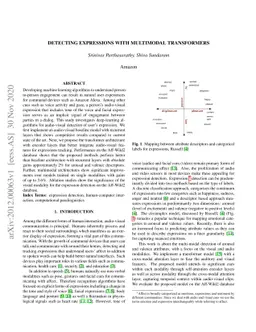 Detecting expressions with multimodal transformers
