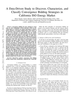 A Data-Driven Study to Discover, Characterize, and Classify Convergence
  Bidding Strategies in California ISO Energy Market