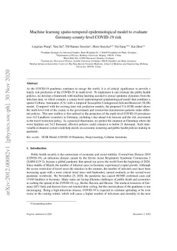 Machine learning spatio-temporal epidemiological model to evaluate
  Germany-county-level COVID-19 risk