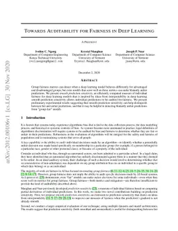 Towards Auditability for Fairness in Deep Learning