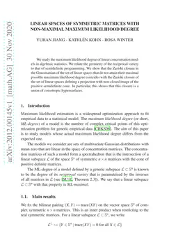 Linear Spaces of Symmetric Matrices with Non-Maximal Maximum Likelihood
  Degree