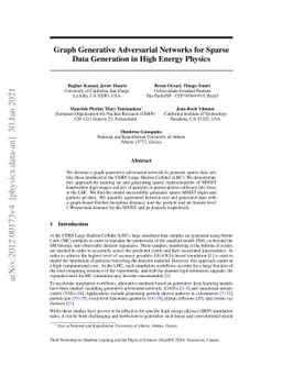 Graph Generative Adversarial Networks for Sparse Data Generation in High
  Energy Physics