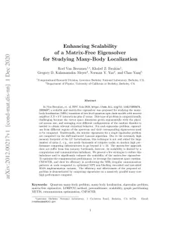 Enhancing Scalability of a Matrix-Free Eigensolver for Studying
  Many-Body Localization