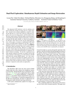 Dual Pixel Exploration: Simultaneous Depth Estimation and Image
  Restoration