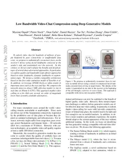 Low Bandwidth Video-Chat Compression using Deep Generative Models