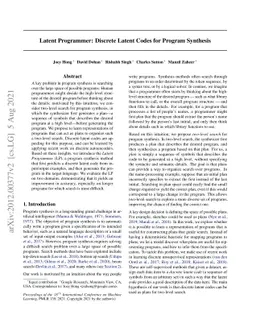 Latent Programmer: Discrete Latent Codes for Program Synthesis