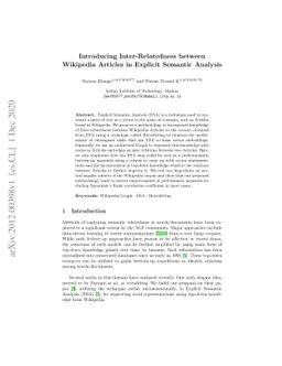 Introducing Inter-Relatedness between Wikipedia Articles in Explicit
  Semantic Analysis