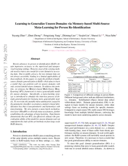 Learning to Generalize Unseen Domains via Memory-based Multi-Source
  Meta-Learning for Person Re-Identification