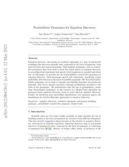 Probabilistic Grammars for Equation Discovery
