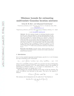 Minimax bounds for estimating multivariate Gaussian location mixtures