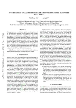 A Unified Deep Speaker Embedding Framework for Mixed-Bandwidth Speech
  Data