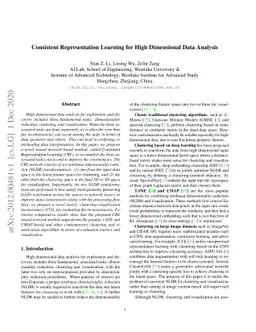 Consistent Representation Learning for High Dimensional Data Analysis