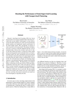 Boosting the Performance of Semi-Supervised Learning with Unsupervised
  Clustering